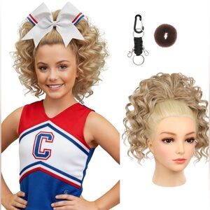 NWT Cheer Ponytail Hair Piece | Curly Dance Pony | 14”‎ Blonde